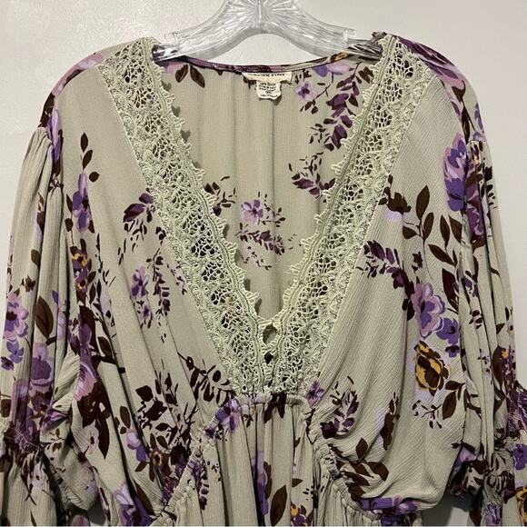 Romantic Gypsy Boho Chic Floral V-neck Tunic | Women’s Size 2X - Picture 2 of 11